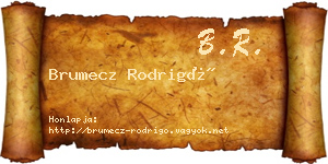 Brumecz Rodrigó névjegykártya